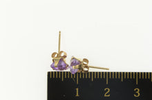 Load image into Gallery viewer, 10K Princess Amethyst Simple Square Solitaire Stud Earrings Yellow Gold