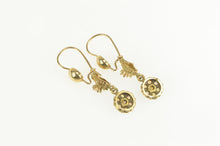 Load image into Gallery viewer, 14K Victorian Opal Flower Cluster Dangle Earrings Yellow Gold