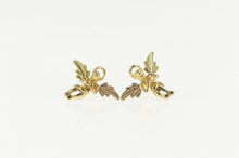 Load image into Gallery viewer, 10K Black Hills Leaf Cluster Angle Stud Earrings Yellow Gold