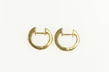 Load image into Gallery viewer, 10K Channel Ruby Squared Statement Huggies Hoop Earrings Yellow Gold