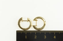 Load image into Gallery viewer, 10K Channel Ruby Squared Statement Huggies Hoop Earrings Yellow Gold