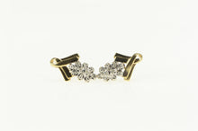 Load image into Gallery viewer, 10K Marquise Diamond Cluster Ribbon Stud Earrings Yellow Gold