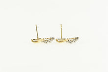 Load image into Gallery viewer, 10K Marquise Diamond Cluster Ribbon Stud Earrings Yellow Gold