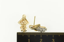 Load image into Gallery viewer, 10K Marquise Diamond Cluster Ribbon Stud Earrings Yellow Gold