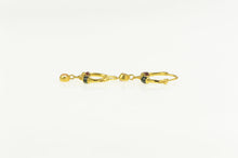 Load image into Gallery viewer, 22K Red Green Enamel Quartz Dangle Charm Hoop Earrings Yellow Gold