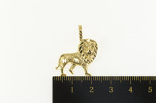 Load image into Gallery viewer, 14K Diamond Cut Lion Big Cat African Animal Pendant Yellow Gold