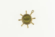 Load image into Gallery viewer, 14K 3D Articulated Compass Ship Wheel Nautical Charm/Pendant Yellow Gold