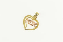 Load image into Gallery viewer, 14K Two Tone Mom Heart Love Symbol Mother Charm/Pendant Yellow Gold