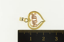 Load image into Gallery viewer, 14K Two Tone Mom Heart Love Symbol Mother Charm/Pendant Yellow Gold