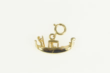 Load image into Gallery viewer, 14K 3D Gondola Venice Italy Canal Boat Travel Charm/Pendant Yellow Gold