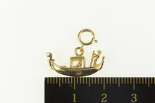 Load image into Gallery viewer, 14K 3D Gondola Venice Italy Canal Boat Travel Charm/Pendant Yellow Gold