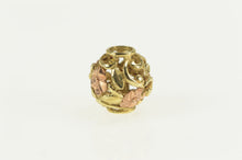 Load image into Gallery viewer, 14K Two Tone Rose Flower Vine Pattern Slide Charm/Pendant Yellow Gold