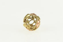 Load image into Gallery viewer, 14K Two Tone Rose Flower Vine Pattern Slide Charm/Pendant Yellow Gold
