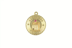 14K Las Vegas Nevada Slot Machine Souvenir Charm/Pendant Yellow Gold