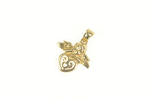 Load image into Gallery viewer, 10K Heart Cherub Baby Guardian Angel Charm/Pendant Yellow Gold