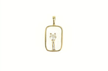 Load image into Gallery viewer, 14K Retro Diamond Squared Statement Pendant Yellow Gold