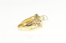 Load image into Gallery viewer, 14K Elaborate Pearl Tanzanite Accent Statement Ring Yellow Gold