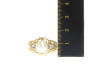 Load image into Gallery viewer, 14K Elaborate Pearl Tanzanite Accent Statement Ring Yellow Gold