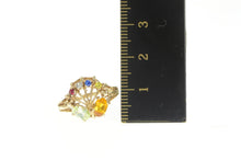 Load image into Gallery viewer, 10K Retro Citrine Lime Quartz Fanned Statement Ring Yellow Gold