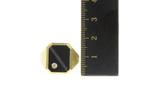 Load image into Gallery viewer, 14K 1960&#39;s Black Onyx Diamond Inlay Squared Ring Yellow Gold