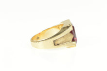 Load image into Gallery viewer, 10K Emerald Cut Syn. Ruby Retro Statement Ring Yellow Gold