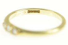 Load image into Gallery viewer, 14K Diamond Three Stone Stackable Wedding Band Ring Yellow Gold