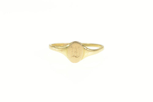 10K M Engraved Monogram Letter Initial Name Baby Ring Yellow Gold