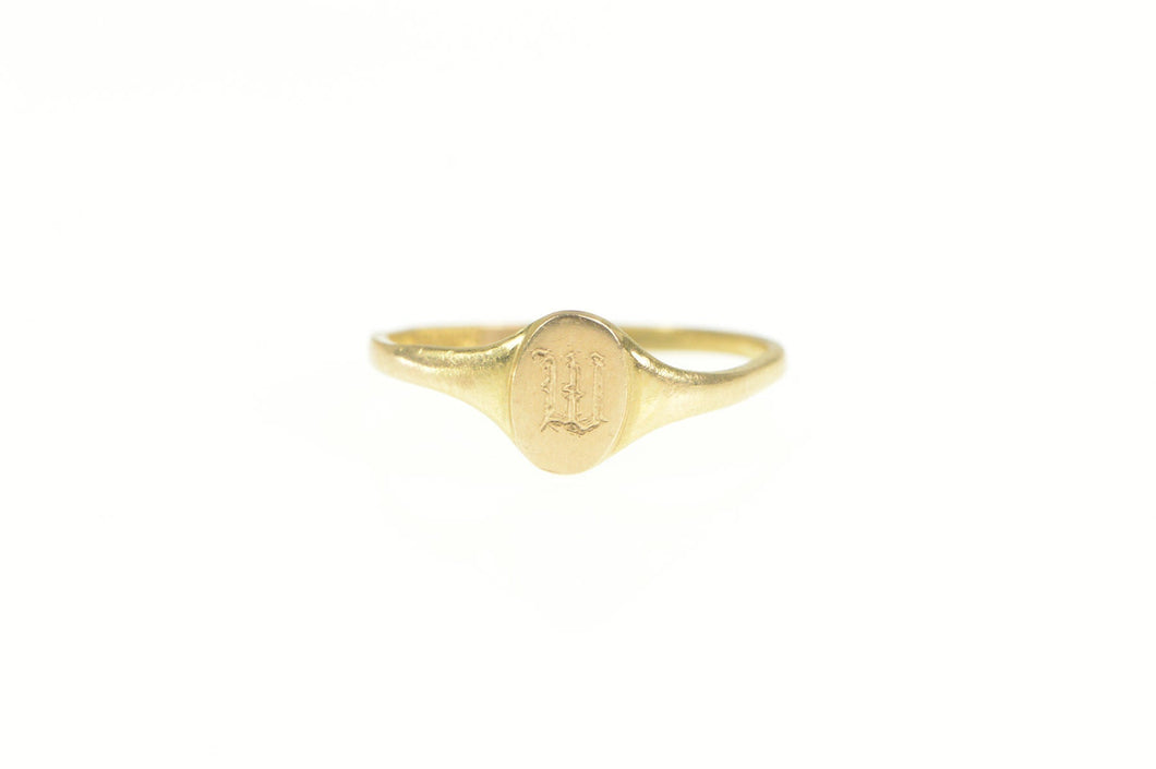 10K M Engraved Monogram Letter Initial Name Baby Ring Yellow Gold
