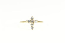 Load image into Gallery viewer, 10K Cross Christian Faith Symbol CZ Statement Ring Yellow Gold