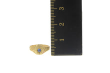 Load image into Gallery viewer, 10K Victorian Sim. Sapphire Blossom Baby Child&#39;s Ring Yellow Gold