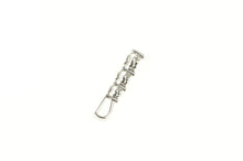 Load image into Gallery viewer, 10K Three Tiered Diamond Drop Journey Statement Pendant White Gold