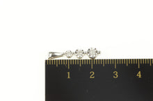 Load image into Gallery viewer, 10K Three Tiered Diamond Drop Journey Statement Pendant White Gold