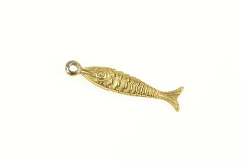Sterling Silver Retro Classic Fish 3D Fishing Charm/Pendant
