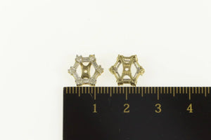 10K 0.96 Ctw Baguette Diamond Stud Enhancer Earring Jackets Yellow Gold