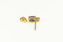 Load image into Gallery viewer, 14K Oval Sapphire Diamond Accent Single Earring Yellow Gold