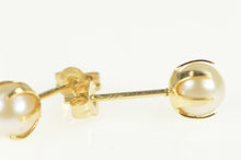 Load image into Gallery viewer, 14K Victorian Style Pearl Prong Classic Stud Earrings Yellow Gold
