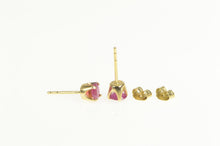 Load image into Gallery viewer, 14K Round Natural Ruby Solitaire Classic Stud Earrings Yellow Gold