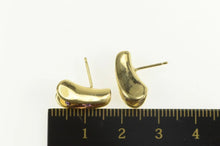 Load image into Gallery viewer, 14K Oval Amethyst Curved Design Split Stud Earrings Yellow Gold