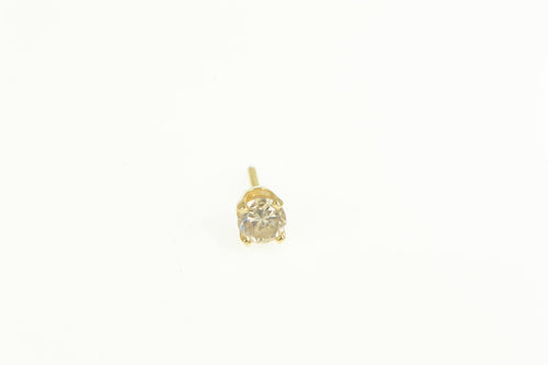 14K 0.20 Ct Diamond Solitaire Classic Single Stud Earring Yellow Gold