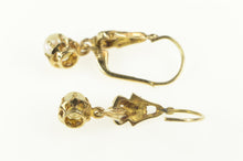 Load image into Gallery viewer, 14K Victorian Style Pearl Dangle Ornate Statement Earrings Yellow Gold