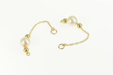 Load image into Gallery viewer, 14K Pearl Chain Dangle Hoop Stud Enhancer Earring Jackets Yellow Gold