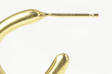 Load image into Gallery viewer, 14K Pearl Dangle Twist Puffy Statement Hoop Earrings Yellow Gold