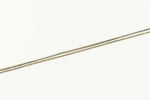 14K 0.6mm Classic Square Chain Link Box Necklace 19