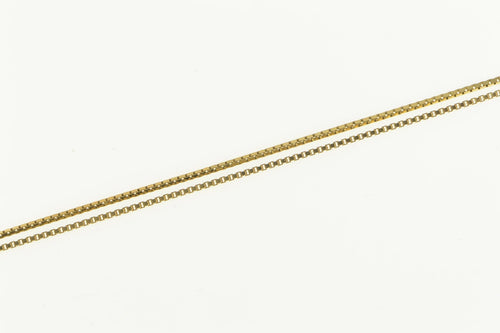 14K 0.7mm Box Link Square Classic Chain Necklace 24