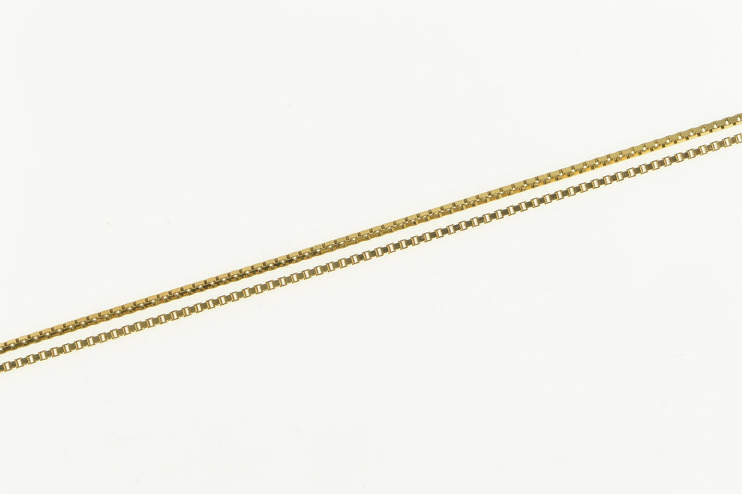 14K 0.7mm Box Link Square Classic Chain Necklace 24