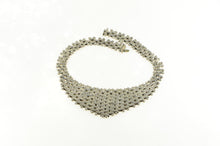 Load image into Gallery viewer, Sterling Silver Bar Link Graduated Collar Bib Statement Necklace 17&quot;