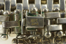 Load image into Gallery viewer, Sterling Silver Bar Link Graduated Collar Bib Statement Necklace 17&quot;