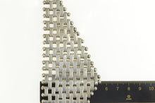 Load image into Gallery viewer, Sterling Silver Bar Link Graduated Collar Bib Statement Necklace 17&quot;