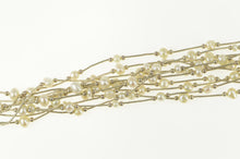 Load image into Gallery viewer, Sterling Silver Pearl Liquid Silver Layered Fringe Statement Necklace 16&quot;