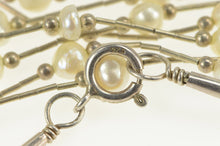 Load image into Gallery viewer, Sterling Silver Pearl Liquid Silver Layered Fringe Statement Necklace 16&quot;